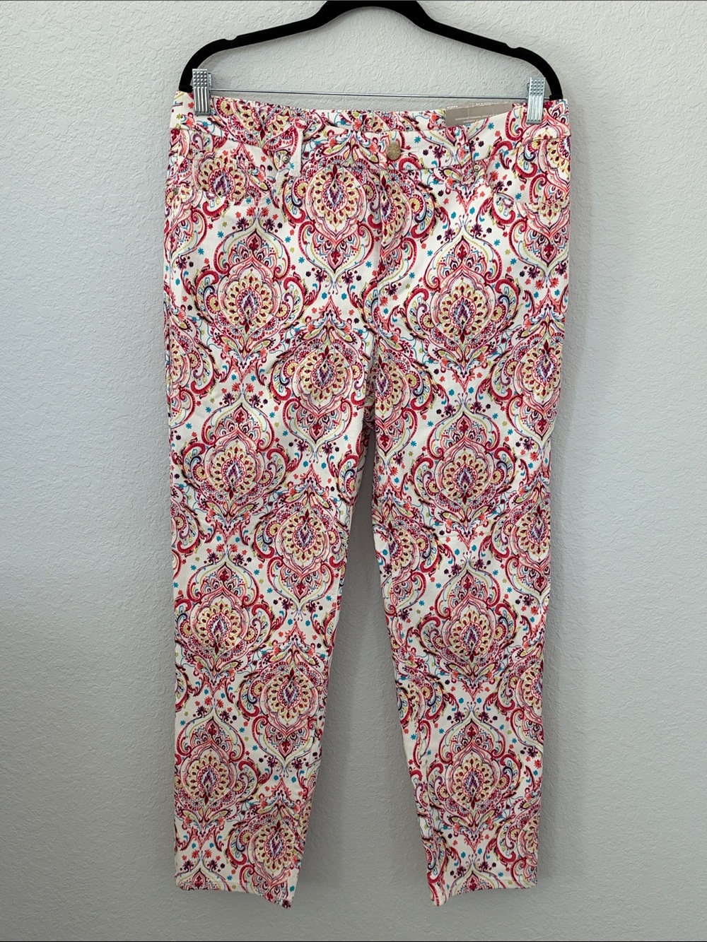 Chico's NWT So Slimming Jaipur Scrolls Girlfriend Ankle Jeans 2R 12 Paisley